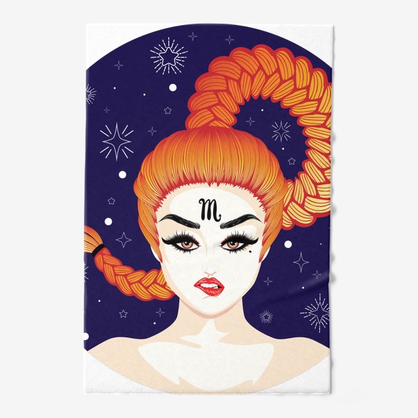Полотенце «Девушка с косой знак зодиака Скорпион»