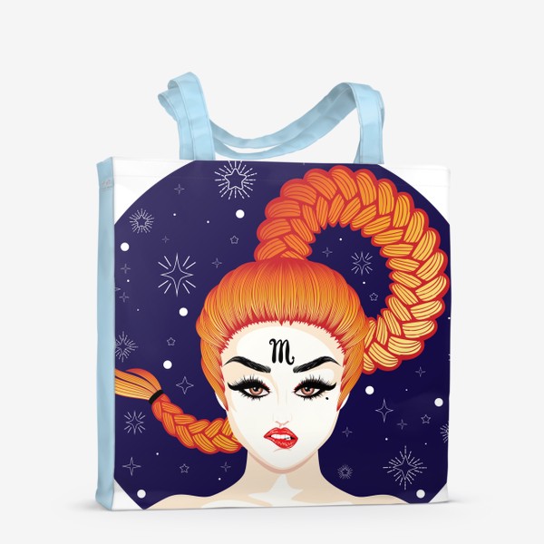 Сумка-шоппер «Девушка с косой знак зодиака Скорпион»
