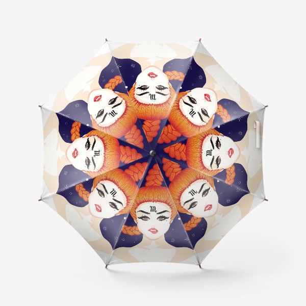 Зонт «Девушка с косой знак зодиака Скорпион»