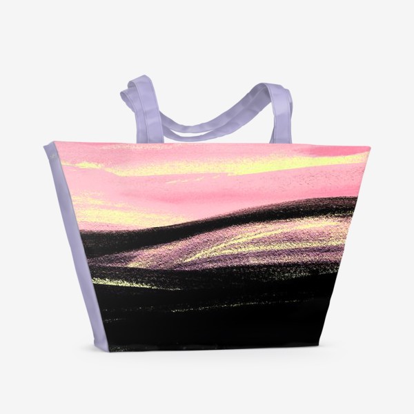 Пляжная сумка «Пейзаж розовое небо»