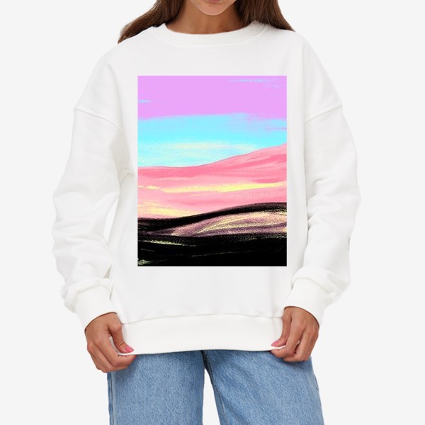 Свитшот «Пейзаж розовое небо»