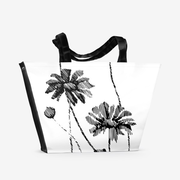 Пляжная сумка «Силуэт ромашки»