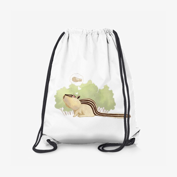 Рюкзак «Бурундук, мечтающий об орешке (детская серия с лесными животными), постер в детскую»