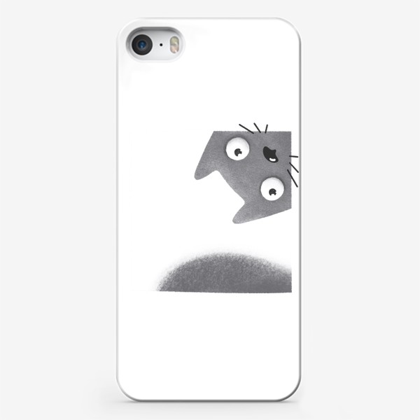 Чехол iPhone «Серый котэ следит за тобой»