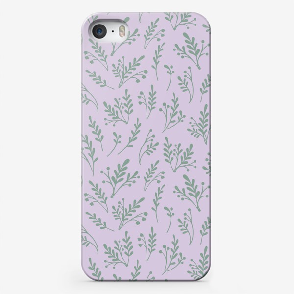 Чехол iPhone «Нежный принт с узором из трав»