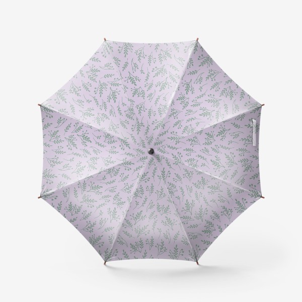 Зонт «Нежный принт с узором из трав»