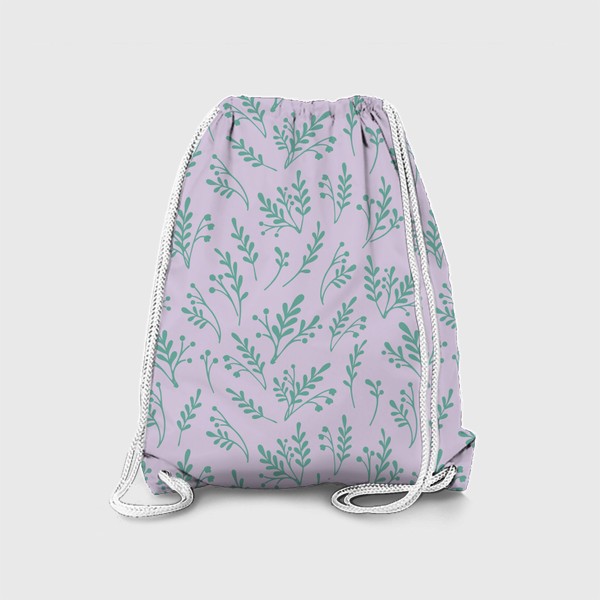 Рюкзак «Нежный паттерн с силуэтами растений»