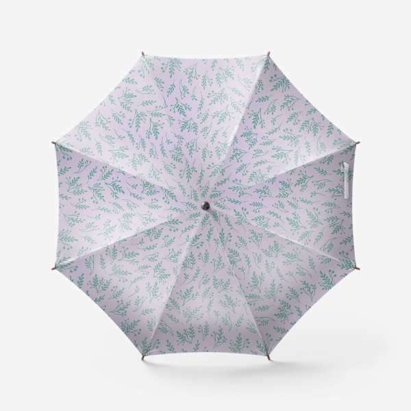 Зонт «Нежный паттерн с силуэтами растений»