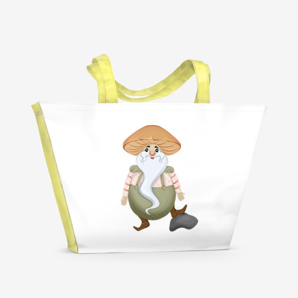 Пляжная сумка «Гриб - гномик. Сказочный персонаж»
