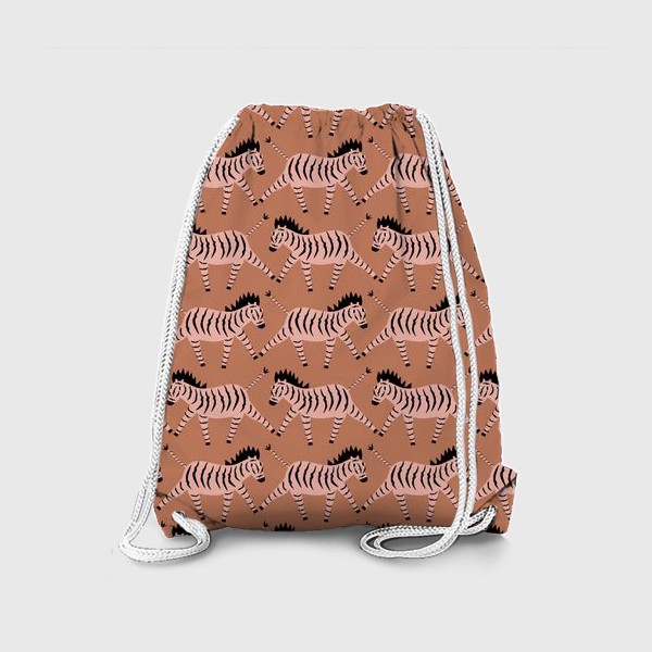 Рюкзак «Зебры на коричневом»