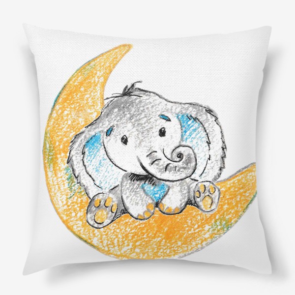 Подушка «Милый слон на луне»
