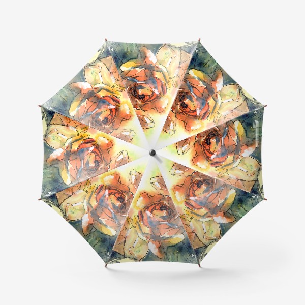 Зонт «Акварельные розы в желтых тонах»
