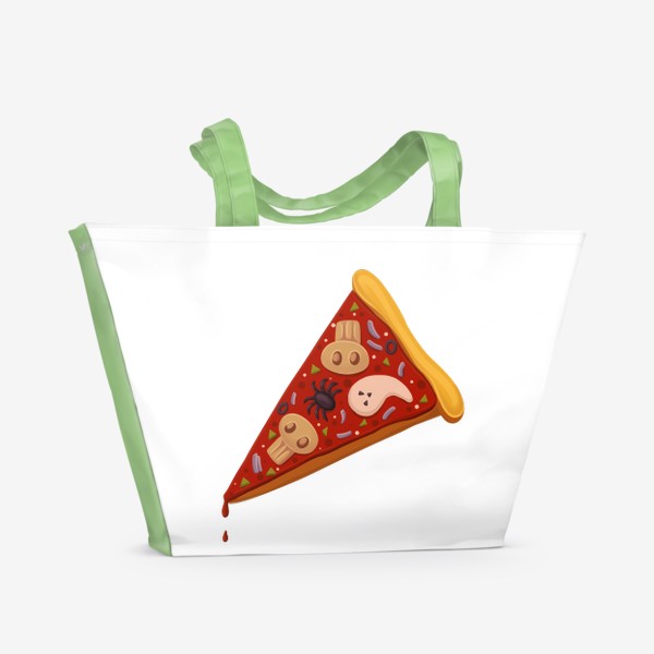 Пляжная сумка «Пицца на хэллоуин»