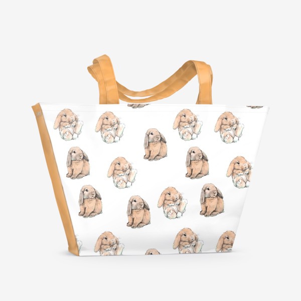 Пляжная сумка «Кролики паттерн»