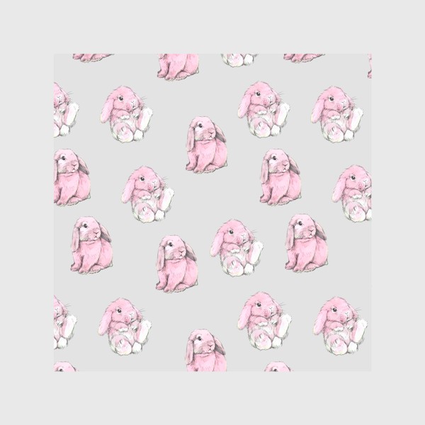 Скатерть «Принт кролики розовые »