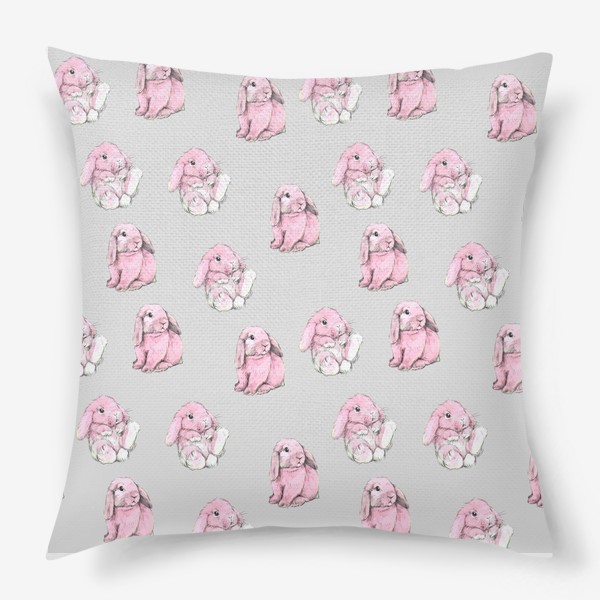Подушка «Принт кролики розовые »
