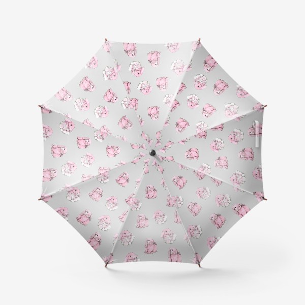 Зонт «Принт кролики розовые »