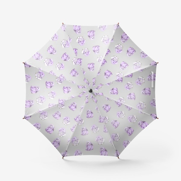 Зонт «Кролики сиреневые паттерн»