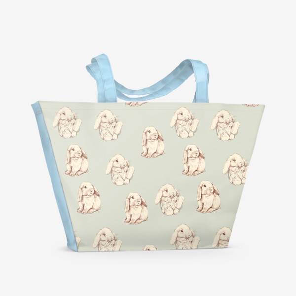 Пляжная сумка «Паттерн кролики олдскул»