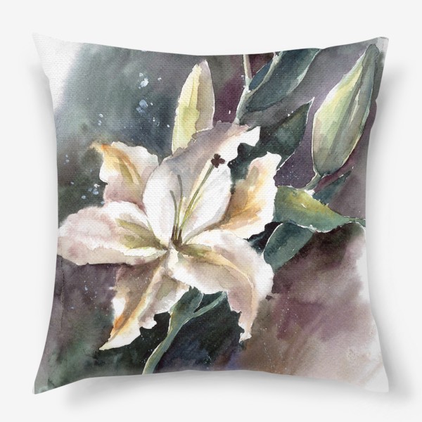 Подушка «Акварель цветок Лилия»