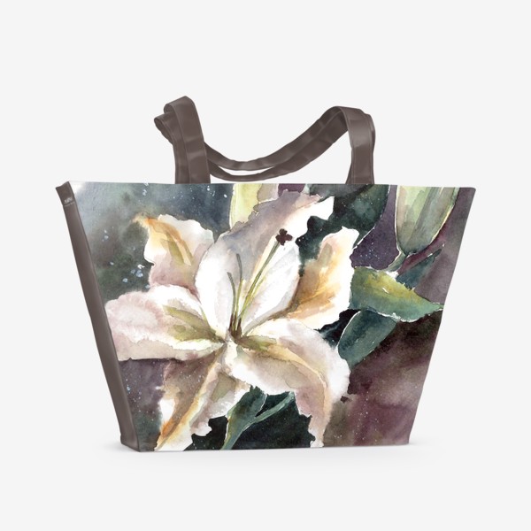 Пляжная сумка &laquo;Акварель цветок Лилия&raquo;
