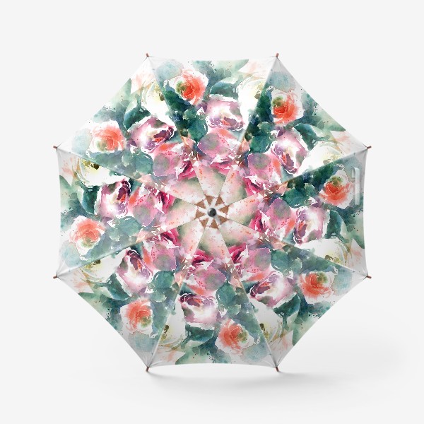 Зонт «Акварельный скетч цветы Розы»