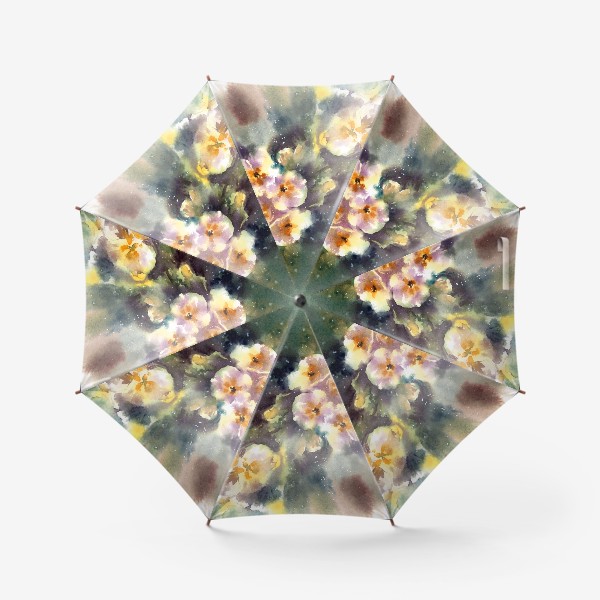 Зонт «Акварельный скетч цветы фиалки»