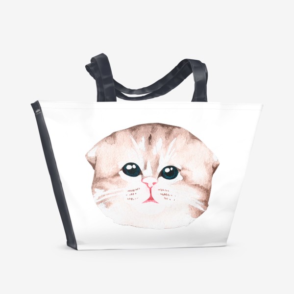 Пляжная сумка «Милый серый котенок»