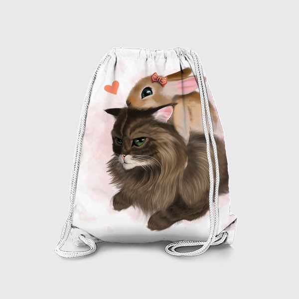 Рюкзак «Кот и Кролик равно Любовь »