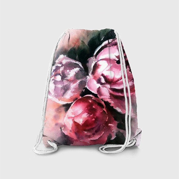 Рюкзак «Акварель цветочная Розовые пионы»