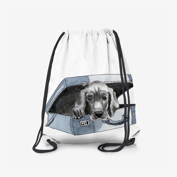 Рюкзак «Собака сидит в чемодане ждет тупешествия и багаж»
