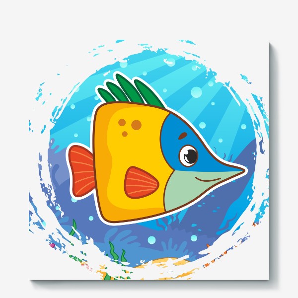 Холст «Морская мультяшная рыбка»