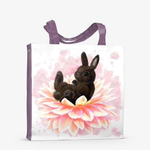 Сумка-шоппер «Кролик на цветке»