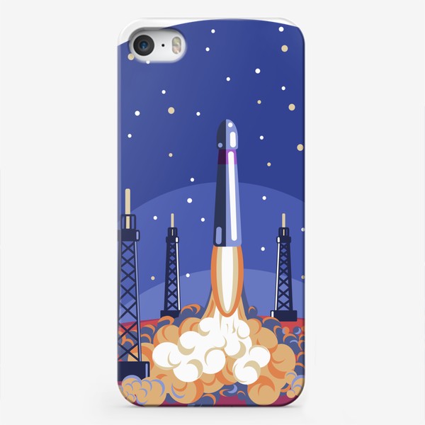 Чехол iPhone &laquo;Взлет ракеты в космос&raquo;