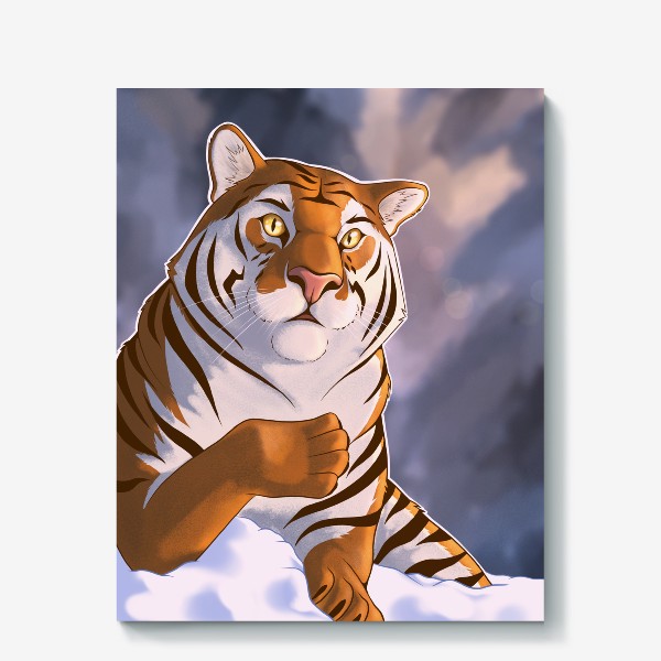 Холст «Тигр на снегу»