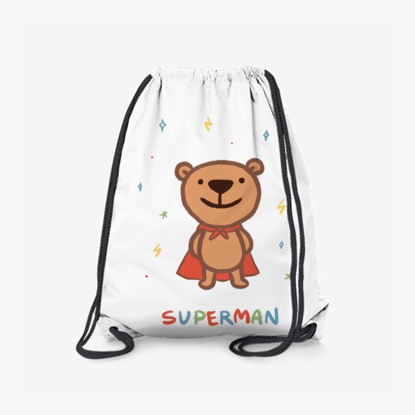 Рюкзак «Медведь - супергерой. Superman. Подарок мужчине, папе, брату»