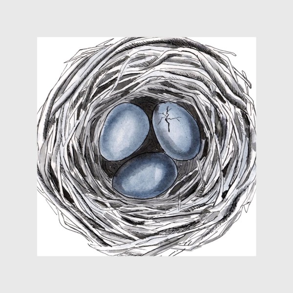 Шторы «Птичье гнездо с яйцами»