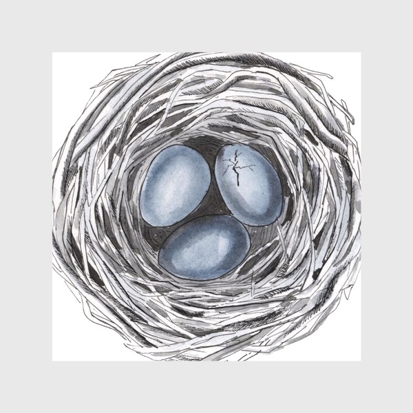 Скатерть «Птичье гнездо с яйцами»