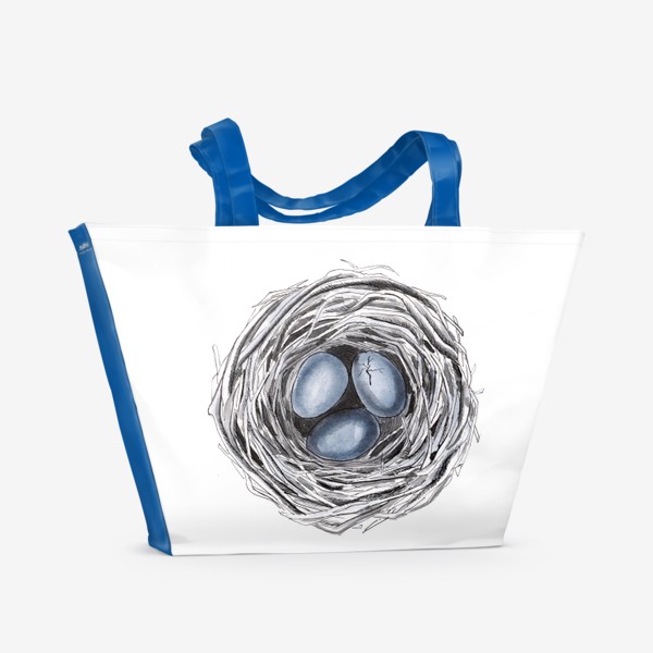 Пляжная сумка «Птичье гнездо с яйцами»