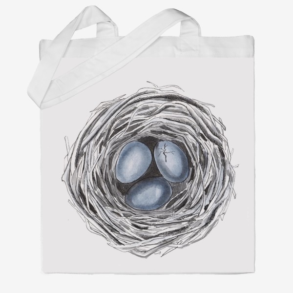 Сумка хб «Птичье гнездо с яйцами»