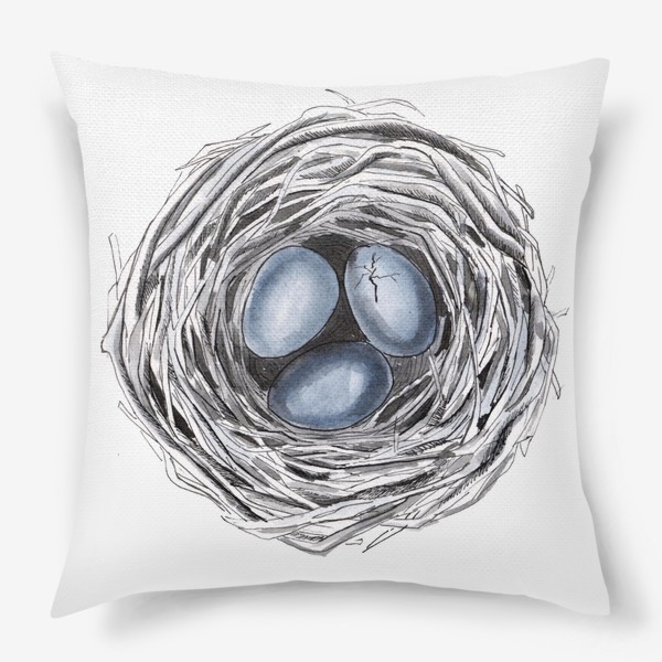 Подушка «Птичье гнездо с яйцами»