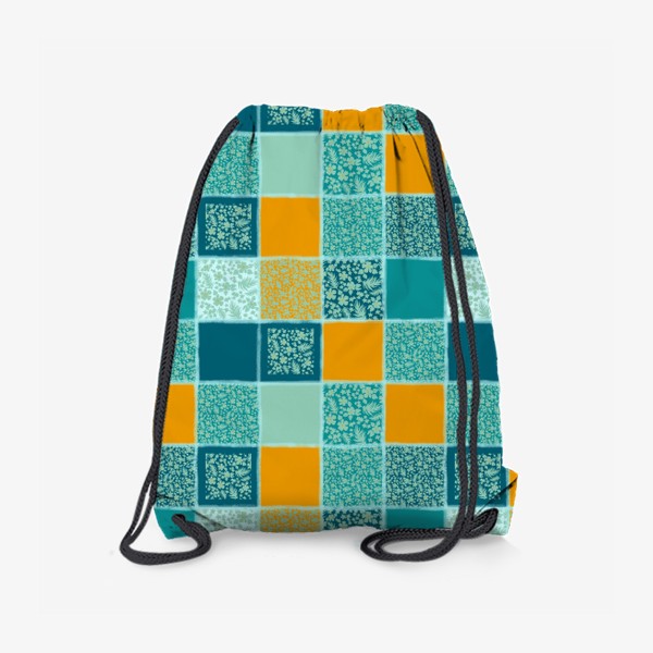 Рюкзак «Геометрический узор с цветочным орнаментом. Современный печворк»