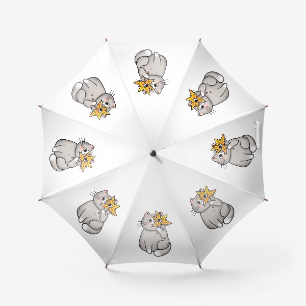 Зонт «Кот и кленовый лист»