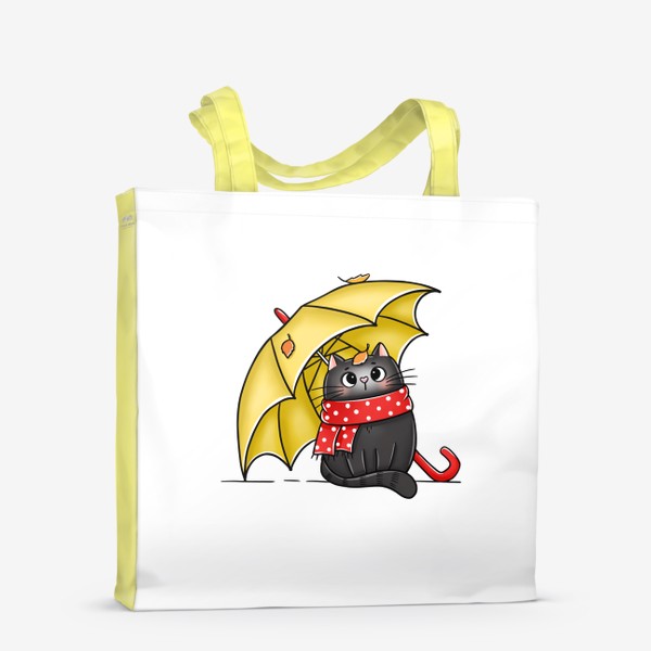 Сумка-шоппер «Кот под зонтом»