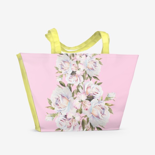 Пляжная сумка «розы в розовом»