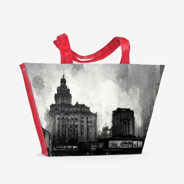 Пляжная сумка «Черно-белый город»