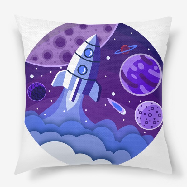 Подушка «Космос, планеты, ракета»