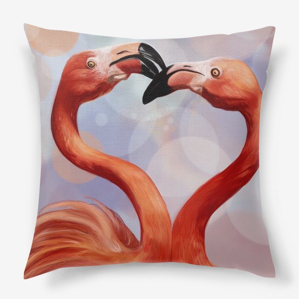 Подушка &laquo;влюбленные фламинго&raquo;
