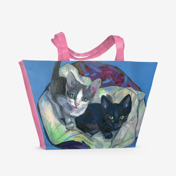 Пляжная сумка «Два котенка»