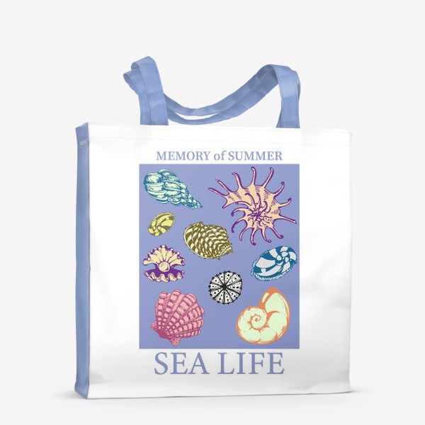 Сумка-шоппер «постер с морскими раковинами»